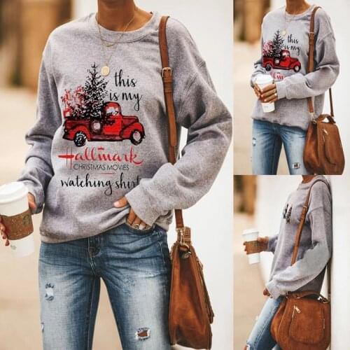 Christmas Jumper Pullover Movies Watching Sweatshirt Women Festival Clothing Printed Tracksuit Merry Christmas Sweatshirts New