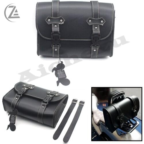 ACZ Motorcycle Bike Saddlebag PU Leather Bag Sissy Bar Bags Storage Tool Pouch Motorcycle tool bags