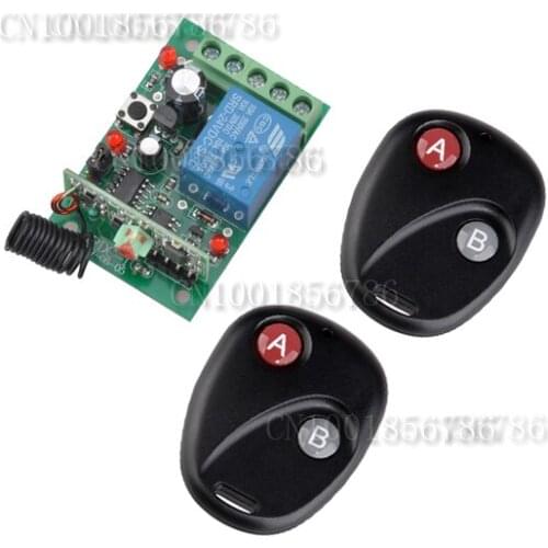 DC24V 1CH Access Control System 2 Transmitter 1 Receiver Remote Control Switch System Learning Code Latched A ON B OFF