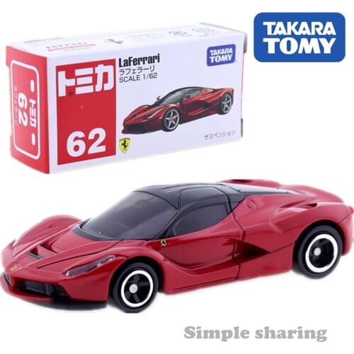 Tomica No.62 Laferrari Model Kit 1:62 Scale Roadster Takara Tomy Baby Toys Diecast Hot Kids Dolls Funny Magic Puppets