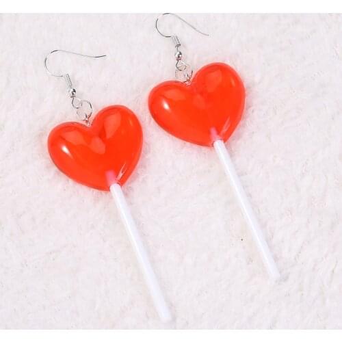 1pair Fashion candy Lollipop big size Gradient color bff friendship Drop Earrings For Women Jewelry birthday gift