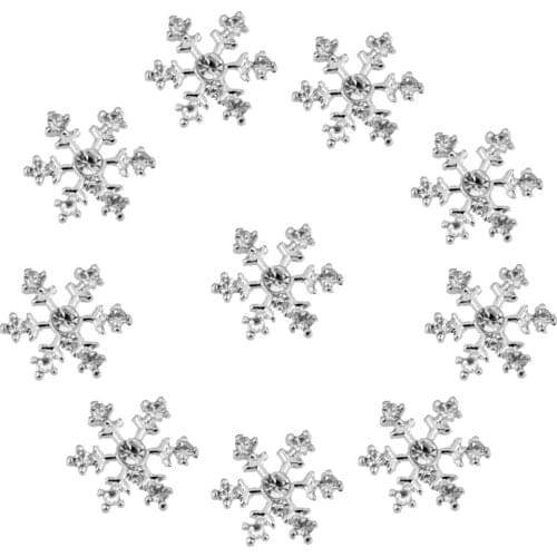 10x Jewelry Making DIY SnowFlake Crystal Diamante Flatback Embellishment