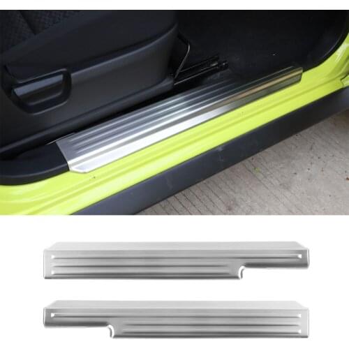 2Pcs Stainless Steel Car Door Sill Plate Cover Trim Styling Moldings For Suzuki Jimny 2019+ Auto Accessory
