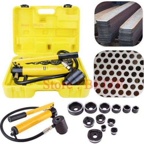8Ton 6 Dies Hydraulic Knockout Punch Electrical Conduit Hole Cutter Set Tool Kit SYK-8B