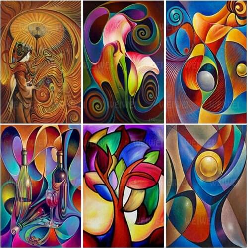 Abstract Diamond Art Kits for Adults Colorful Diamond Painting Fantasy Cross Stitch Kits Full Diamond Embroidery Accessory Decor