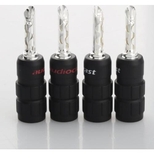 Audiocrast 638B Pure Silver Plated Audio Speaker Banana Plug BFA Type Hi-Fi Amplifier Terminals