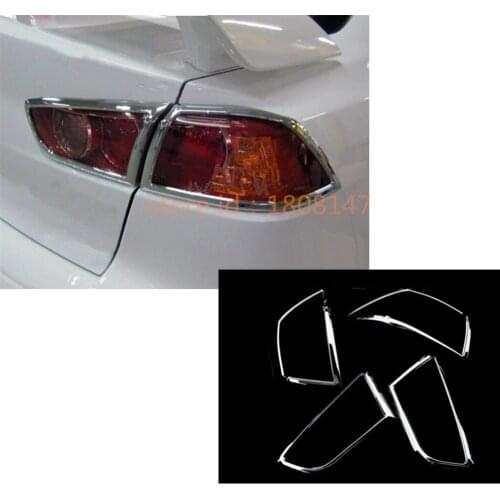 Car Rear Back Light Lamp Hoods Molding Frame Stick ABS Chrome Trim Panel For Mitsubishi Lancer EX 2010 2011 2012 2013 2014 2015