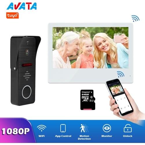 Wireless Video Door Phone 10 Inch TUYA Intercom Wifi Video Doorbell Intercom with Doorbell Camera 1080P with Motion Sensor IP65