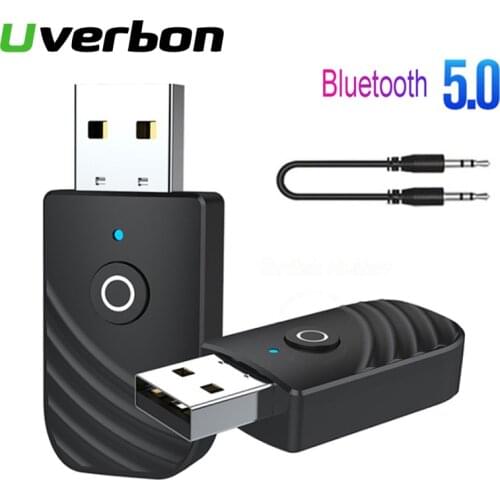 Bluetooth 5.0 Adapter AUX Audio Receiver Transmitter 2 IN 1 3.5mm Jack Wireless Adapter With LED For TV Earphone PC Car Computer