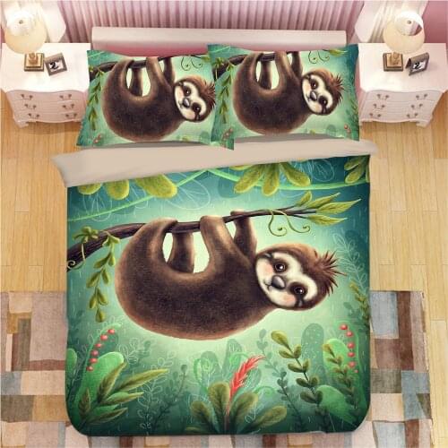 Bradypod Sloth 3D Bedding Set Duvet Covers Pillowcases NEW Comforter Bedding Sets Bed Linen