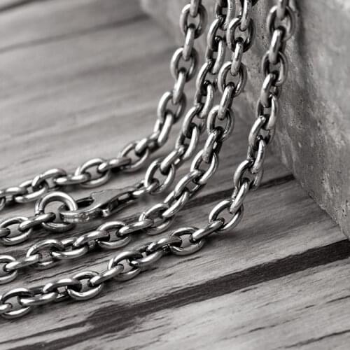 925 Sterling Silver O chain long and short design necklace for Unisex fashion