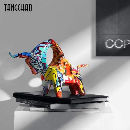 Home Decor Creative Cattle Statue Nordic Modern Figurine Living Room Office TV Cabinet Decorative Home Decoration Accessories
