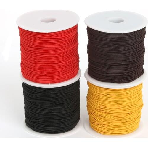 0.8/1.2/1.5mm 40-100Meters/Roll Braided Elastic Cord Beading Threads Stretch String Fabric Crafting Cords for Jewelry Making