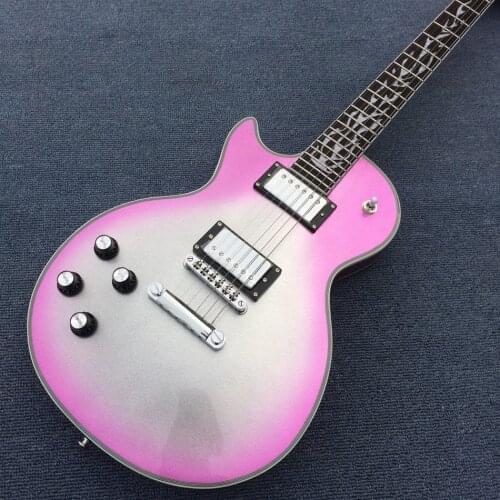 Rosewood fingerboard, Silverburst color, Chrome hardware, Solid mahogany body left hand electric guitar, Free shipping