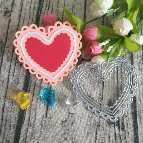 New style heart-shaped metal cutting mold with lace, used for DIY scrapbook, card, photo album decoration, handmade crafts