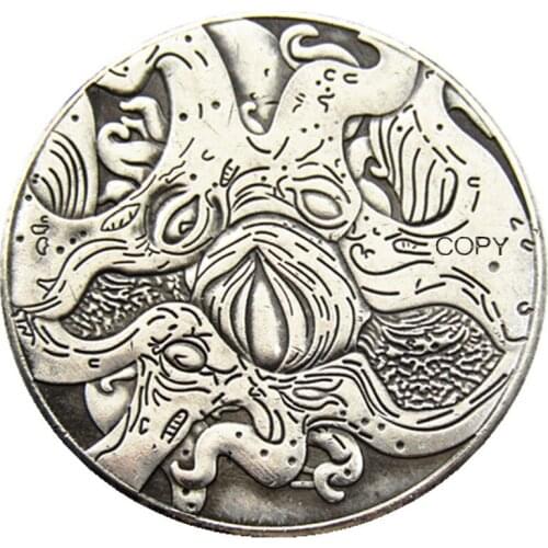 HB(141)US Hobo Morgan Dollar Skull Zombie Skeleton Silver Plated Copy Coins