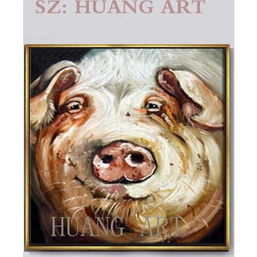Lovly Fat Pig Oil Painting Canvas Painting Modern Abstract Art For Living Room Decor Lobby sofa bedroom club Animal pig oil pain