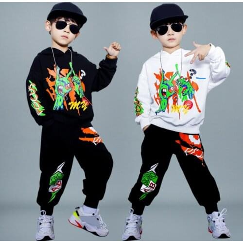 2Pcs Teen Boys Clothing Set Hooded hoodies Sweat Pants Cotton Sport Tracksuit Spring Outfits Boy Girls Hip-hop Clothes Sportwear