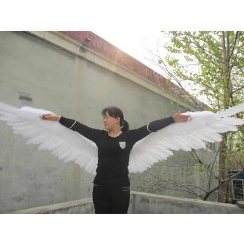 Beautiful large Adults' white Angel wings for Dance Cosplay Creative decor props for birthday party Width 220cm