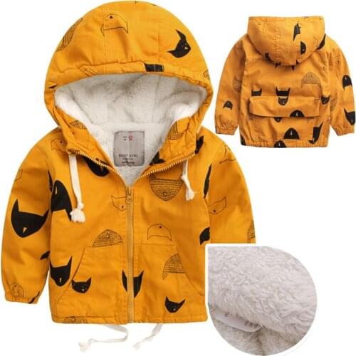 Baby Boys Girls Clothes Jackets Hooded Zipper Coat Cartoon Hooded Warm Thick Baby Winter Jacket Coat Outwear Snowsuit 2020 New