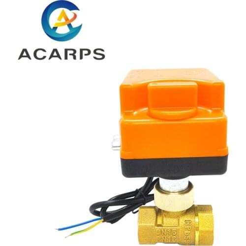 1/2" 1" 1-1/2" 2" Brass Electric Ball Valve Two-Wire One-Control Two-Way Electric Actuator Internal Thread With Manual Switch
