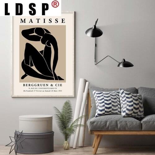 LDSP Canvas Painting Abstract Henri Matisse Nude Wall Art Feminist Floral Beige Posters Print Picture For Living Room Home Decor