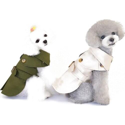 Pet Autumn Winter Three-Color Warm Jacket European and American Style Cool Jacket With Belt Windbreaker Coat Pet Clothing S-2XL