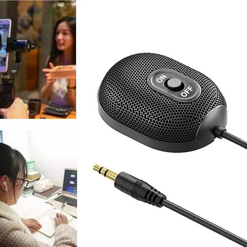 Travor Wired Omnidirectional Microphone Condensor Computer Microphones with 3.5mm AUX Portable for Meeting Work Live Game