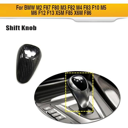 Car Gear Shift Knob Cover Trim For F87 M2 F80 M3 F82 F83 M4 F10 M5 F12 M6 F85 X5M F86 X6M Dry Carbon Fiber Gear Shift Replace