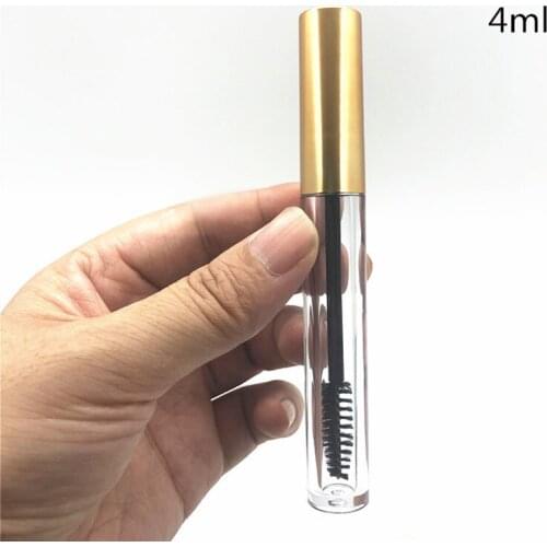 4ml Beauty Portable Empty Mascara Tube Eyelash Vial Liquid Bottle Container Gold Cap Refillable Bottles Makeup Accessories