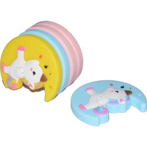 Unicorn Silicone Baby Teether BPA Free Infant Teething Pendant Jewelry Beads Newborn Teething Toys DIY Nursing Material Gifts