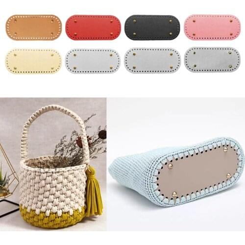 Hardened Leather DIY Bags Bottom Shaper Pad Insert Replacement Bag Making Parts Long Bottom for Knitting Bag PU Leather