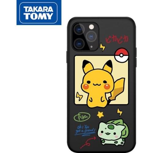 TAKARA TOMY Pokemon Pikachu Silicone Phone Case for IPhone 6S/7/8P/X/XR/XS/XSMAX/11/12Pro/12min Phone Couple Case Cover