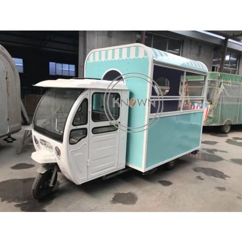 Top KN-KP electric 3 wheel food cart hot dog street vending tricycle ice cream cart