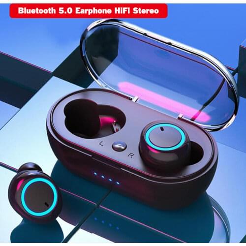 TWS Wireless Earphones 5.0 Bluetooth Earbuds HiFi Stereo Bluetooth Headset Gamer Sport Audiophile Headphones with Charging Box