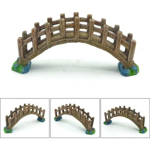 Aquarium Fish Tank Decoration Landscaping Sand Table Micro Landscape Small Ornaments Resin Stone Arch Bridge Bamboo Bridge