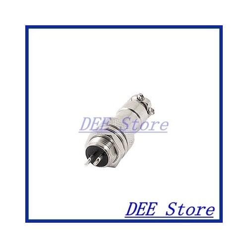 Universal Panel Mount 12mm Threaded 2Pin Aviation Connectors Plugs AC 125V 4A