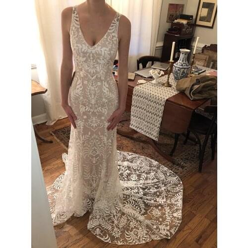 Wedding Dresses A Line One Shoulder sexy Lace Wedding Gowns Vestidos De Novia Corset Boho Bride Dresses
