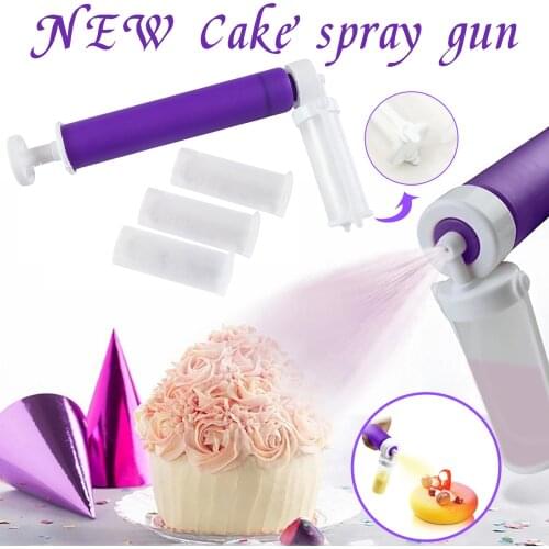 1pc Manual Cake Coloring Spray Gun Airbrush Coloring Baking Decoration Tools Cake Pastry Dusting Spray Tube Baking Decorator#g30