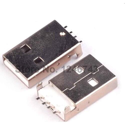 10PCS USB Male 180 Degree Patch White