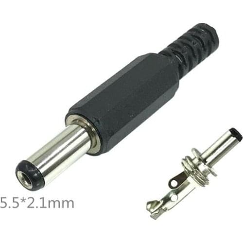 10pcs/lot DC Power Connector Male Plug Jack Socket Adapter Weld DIY Adapter Connector dc5.5*2.1mm