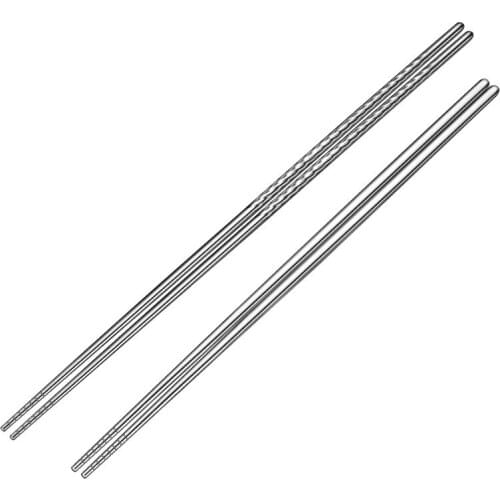 2pcs/set 35.5/39cm Extended Chopsticks 201/304 Stainless Steel Extended Fried Chopsticks Cooking Tools Household Chopsticks
