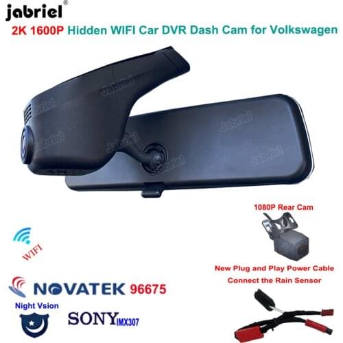 2K Wifi Car DVR Dash Cam for Volkswagen VW Tiguan Tarek Atlas Polo Passat Touran Taigun Golf Arteon Sharan Arteon Multivan Skoda