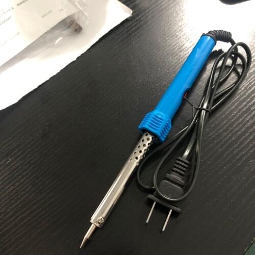 30W 2 Flat Pins Plug Green or Blue Plastic Handle Soldering Iron Tool AC 220-240V