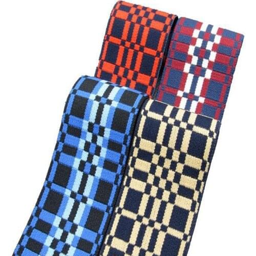4 meters 4.6cm wide elastic webbing jacquard two side plaid elastic bands for handwork garment decoration soft bags belt