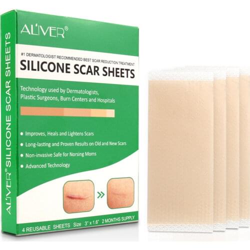 4Pcs/Box Removal Cesarean Silicone Scar Away Patch Gel Sheet Trauma Burn Scars Wound Marks Skin Scars Therapy Treatment