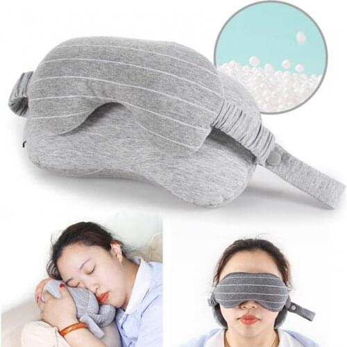 50%HOT2 in 1 Portable TravelS1 RestS1 Neck Pillow Eye Cover Head Cushion Sleeping Eyepatch