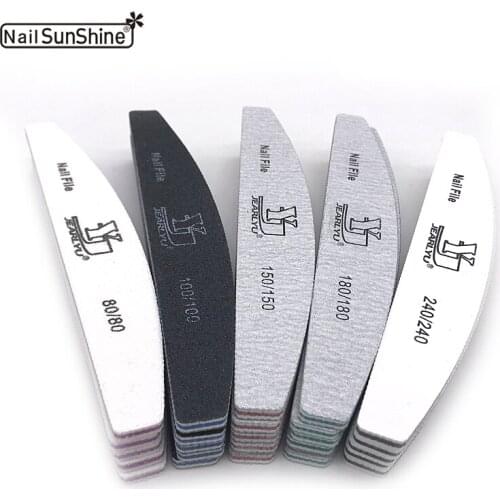 50pcs/Set Nail File 80/100/150/180/240 Washable Nail Buffer Colorful Block Strong Sandpaper UV Gel Polish Manicure Art Nail File