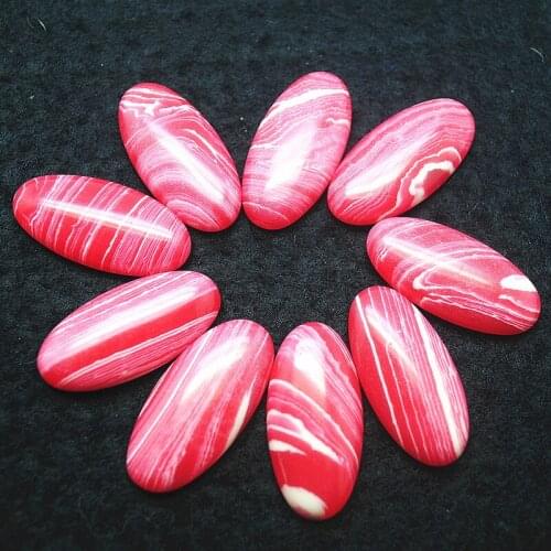 7pcs gem stone cabochons rhodonite stone nature carnelian oval shape 15x30mm loose beads findings women pendants accessories