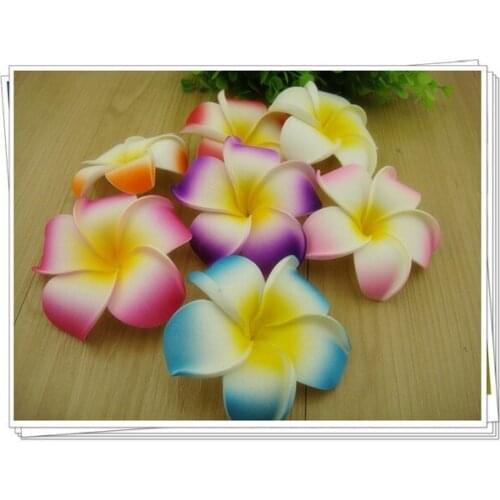 9CM 7Colors Foam Hawaiian Plumeria Flower Frangipani Flower Hairclips/Bridal Hairclips/Wedding Headwear Accessories 50 Pcs/Lot